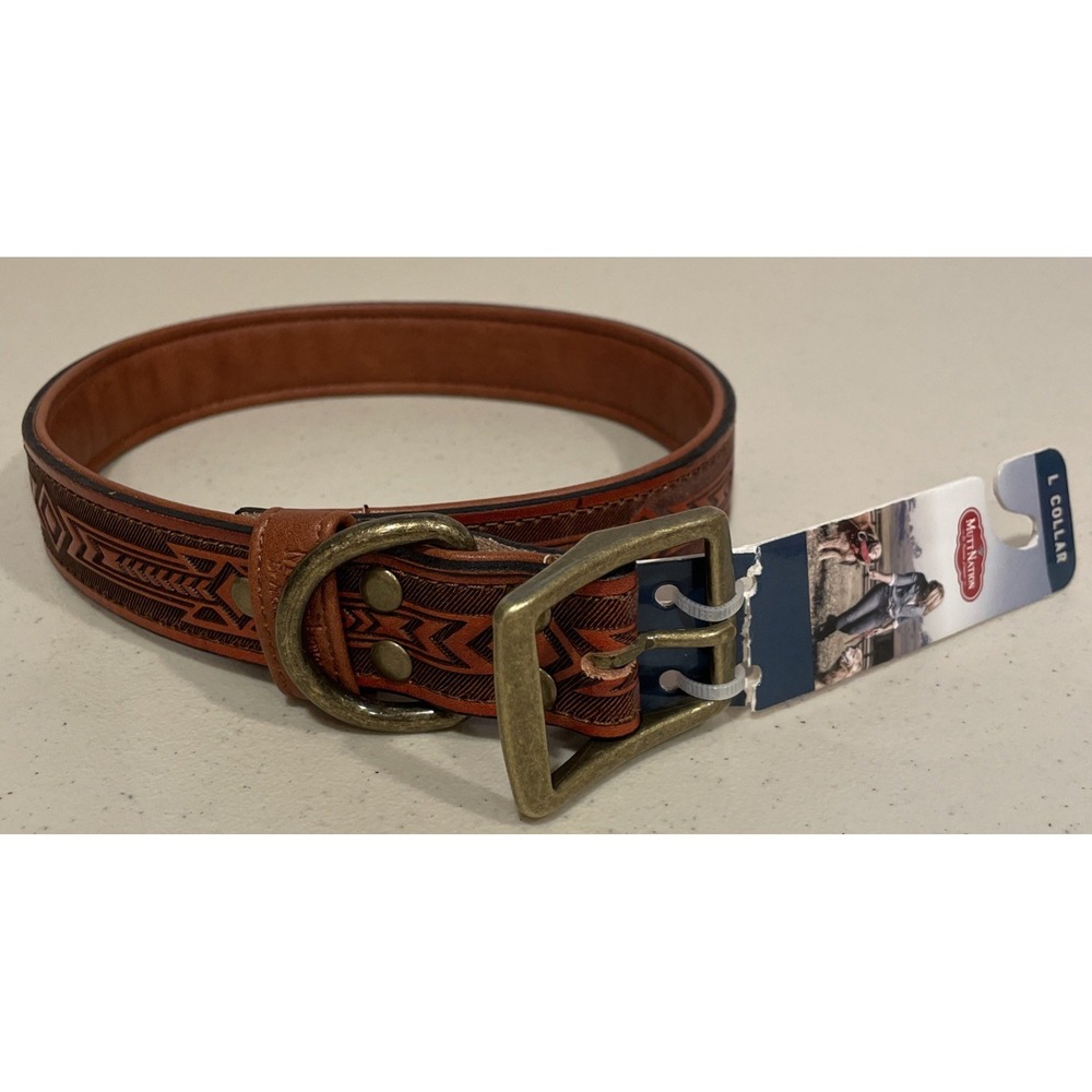 NWT Mutt Nation By Miranda Lambert Leather Dog Collar Size Large Western Cowboy